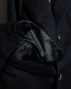 -SPECIAL- “Hermès” 80’s-90’s Super 120’s wool pinstripe double breasted setup