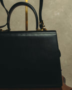 "Salvatore Ferragamo" 80's-90's Structured leather top handle bag
