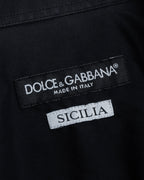 "Dolce & Gabbana" Logo embroidered tie design dress shirt