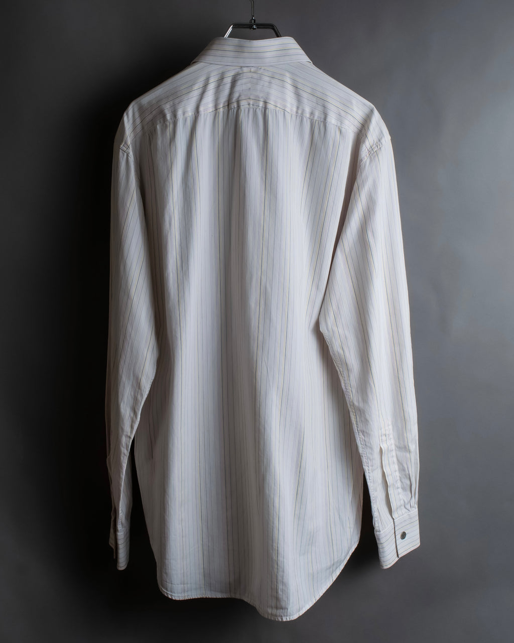 "HERMES" Multi-stripe pattern hand-sewn nuance cotton shirt