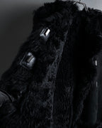 -SPECIAL- "GUCCI" 90's-00's Leather combination fur long coat