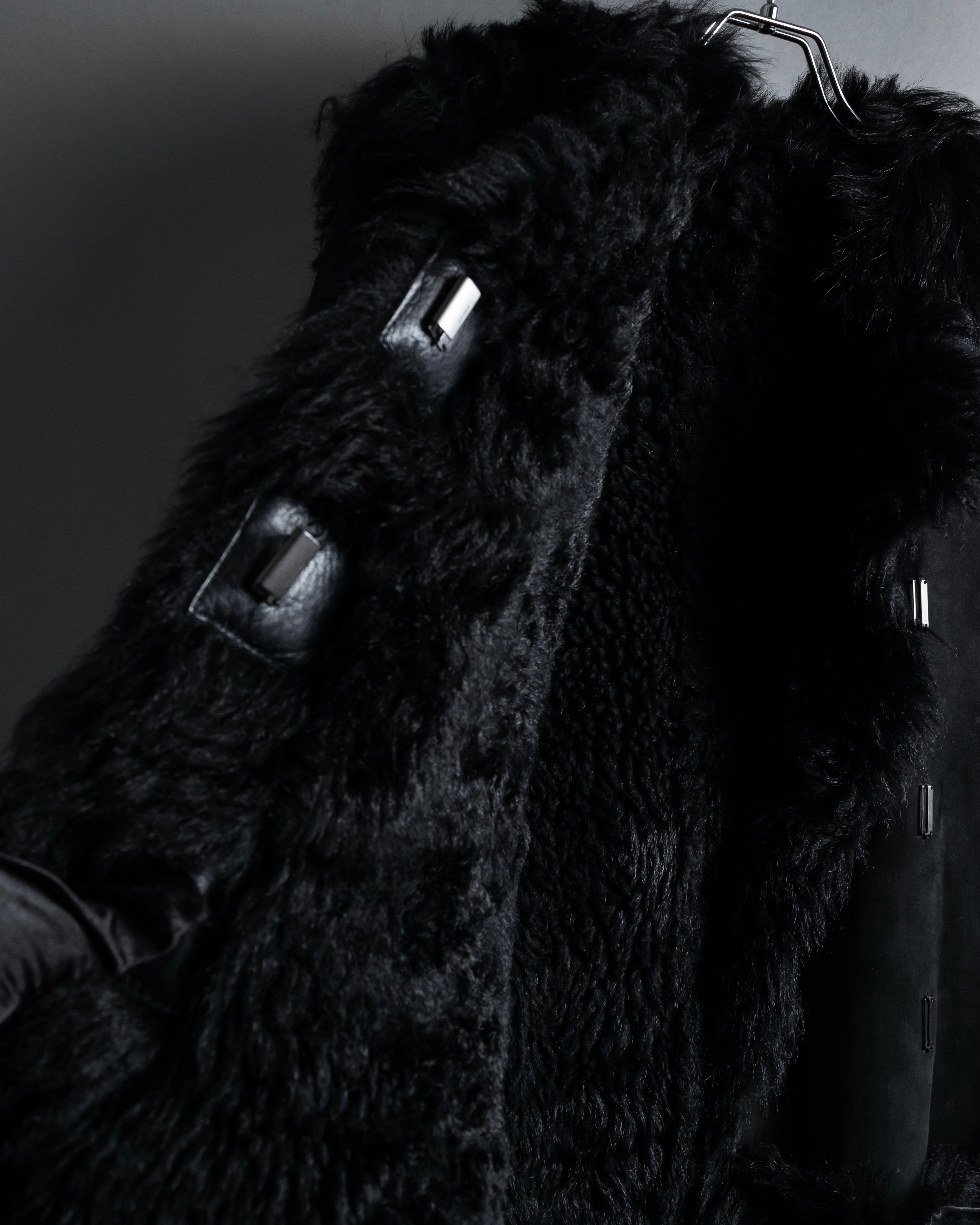 -SPECIAL- "GUCCI" 90's-00's Leather combination fur long coat