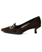 PRADA/ Brown Suede Leather Classic Pumps Heels