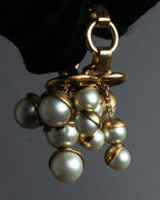 "Christian Dior" Pearl charm top chain link arm ring