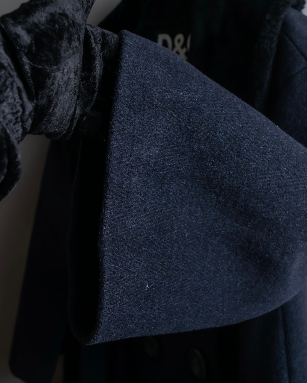 "Dolce & Gabbana" Large lapel fur shawl collar double-breasted coat