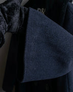 "Dolce & Gabbana" Large lapel fur shawl collar double-breasted coat