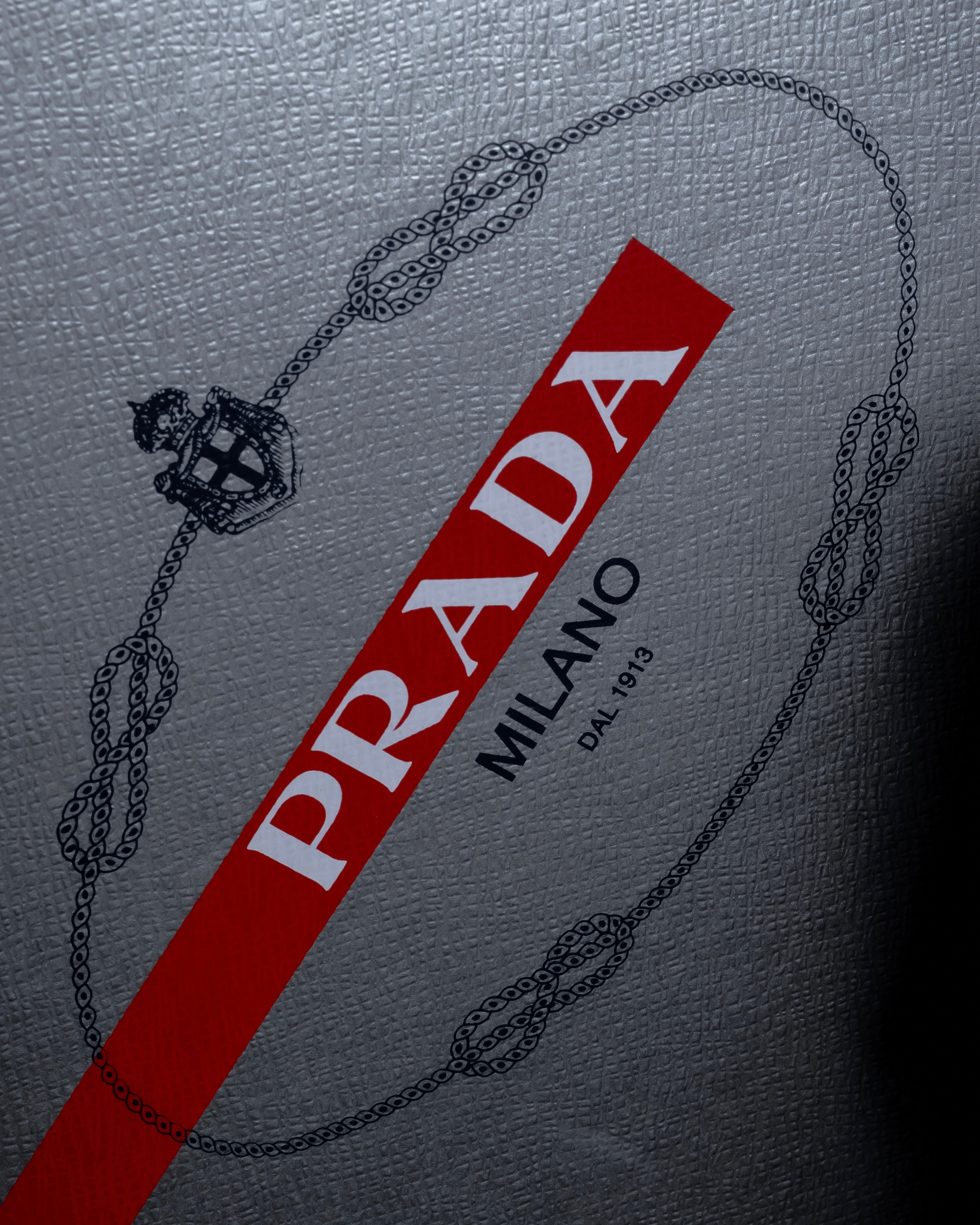 "PRADA" Military detail brushed leather lace-up long boots