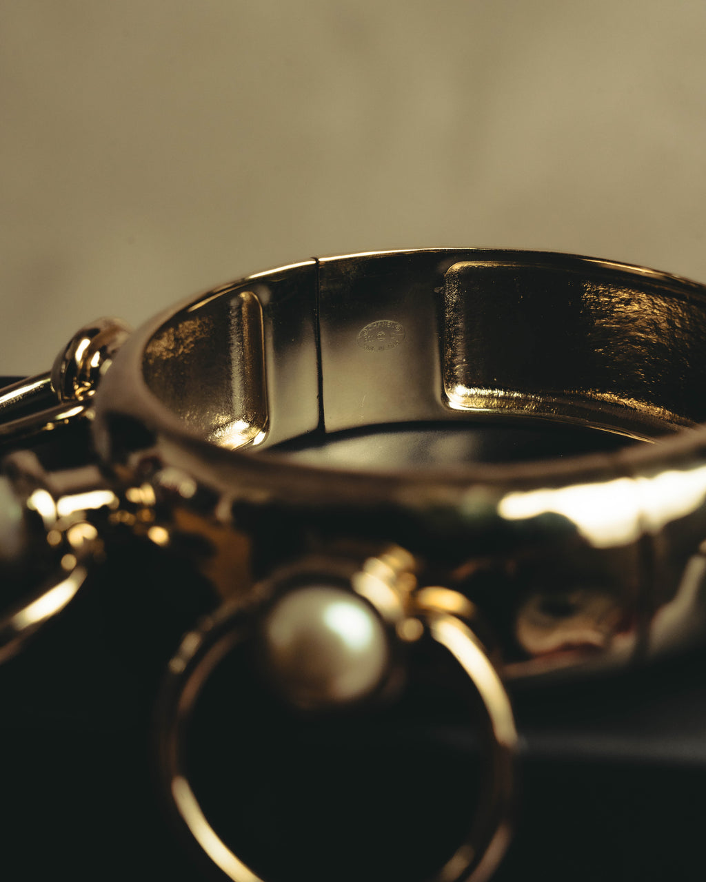 -SPECIAL- “CHANEL” 22C Pearl embellished ring statement cuff bracelet