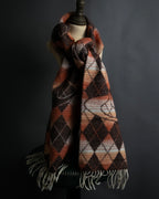 "Vivienne Westwood" Orb & argyle pattern long muffler