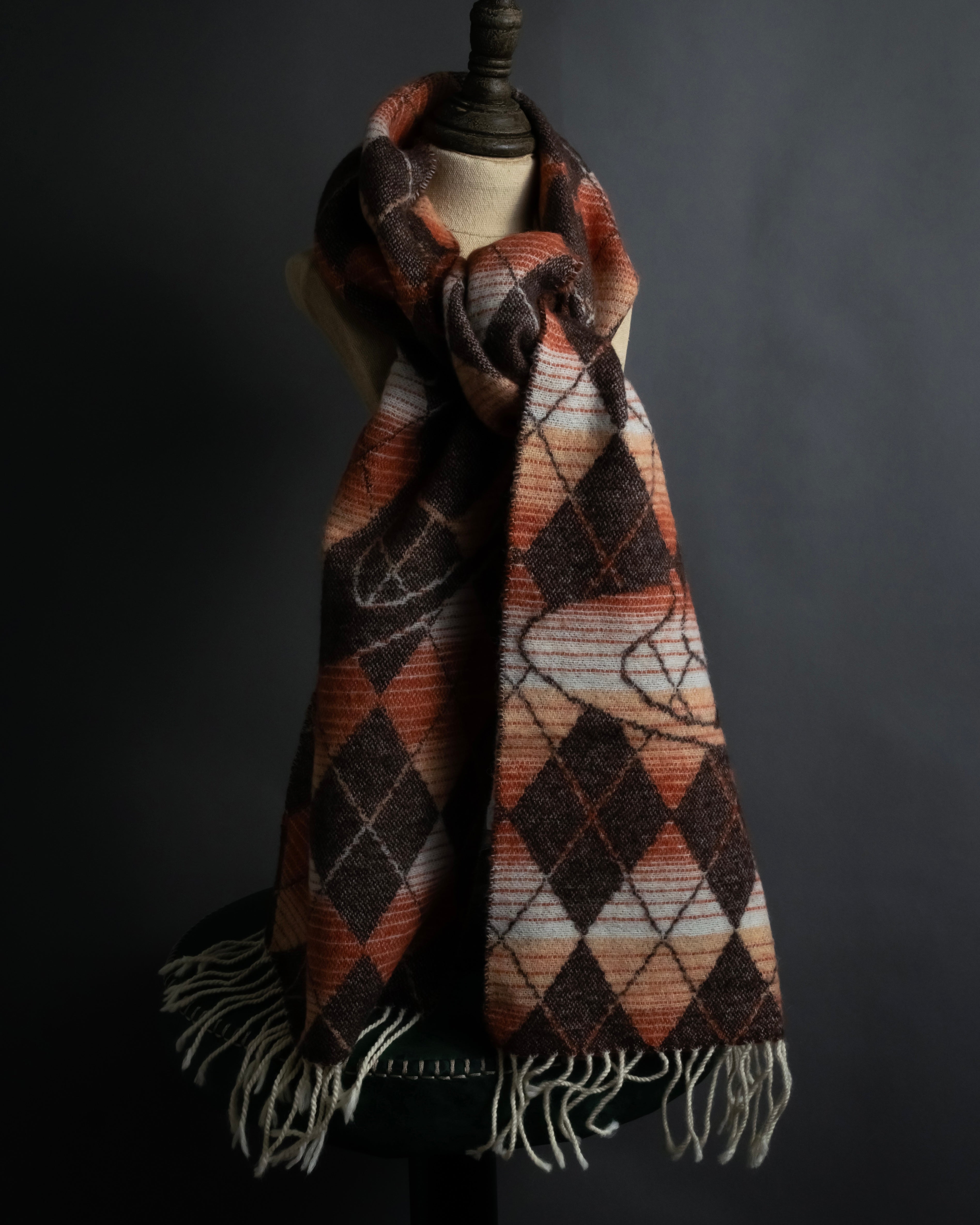 "Vivienne Westwood" Orb & argyle pattern long muffler