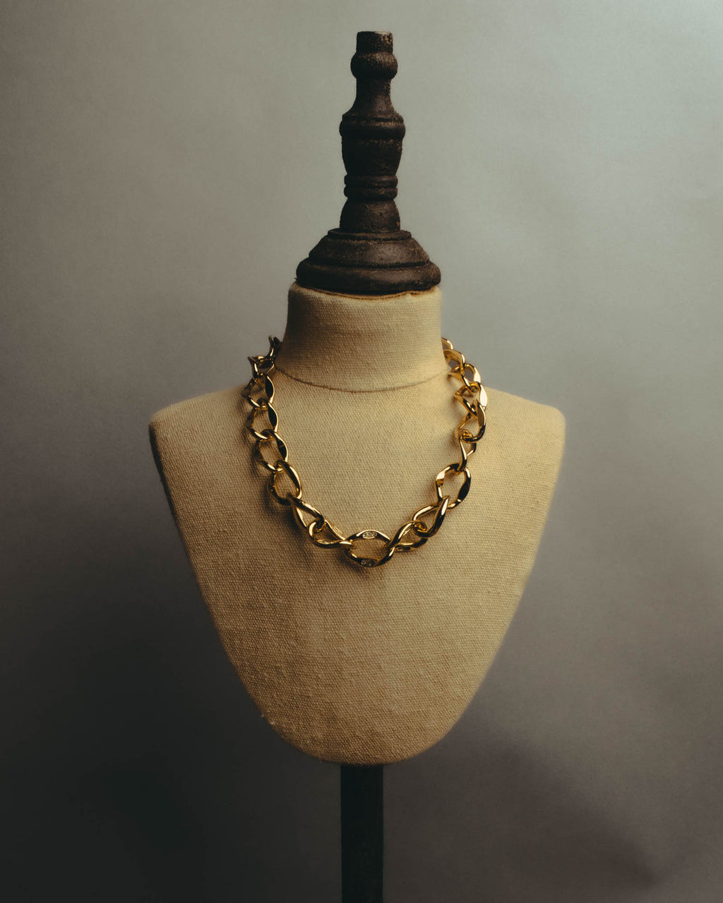 "Dior" Statement gold tone chain necklace