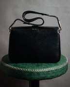 "GUCCI" 70’s boutique push lock box calf shoulder bag