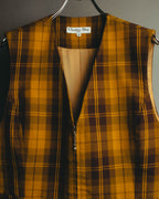 “Christian Dior” 90’s-00’s Plaid wool zip tailored vest