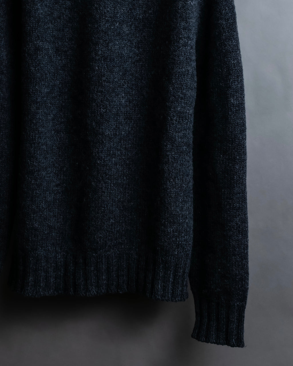 "Saint Laurent" Long-haired wool charcoal tone knit pullover
