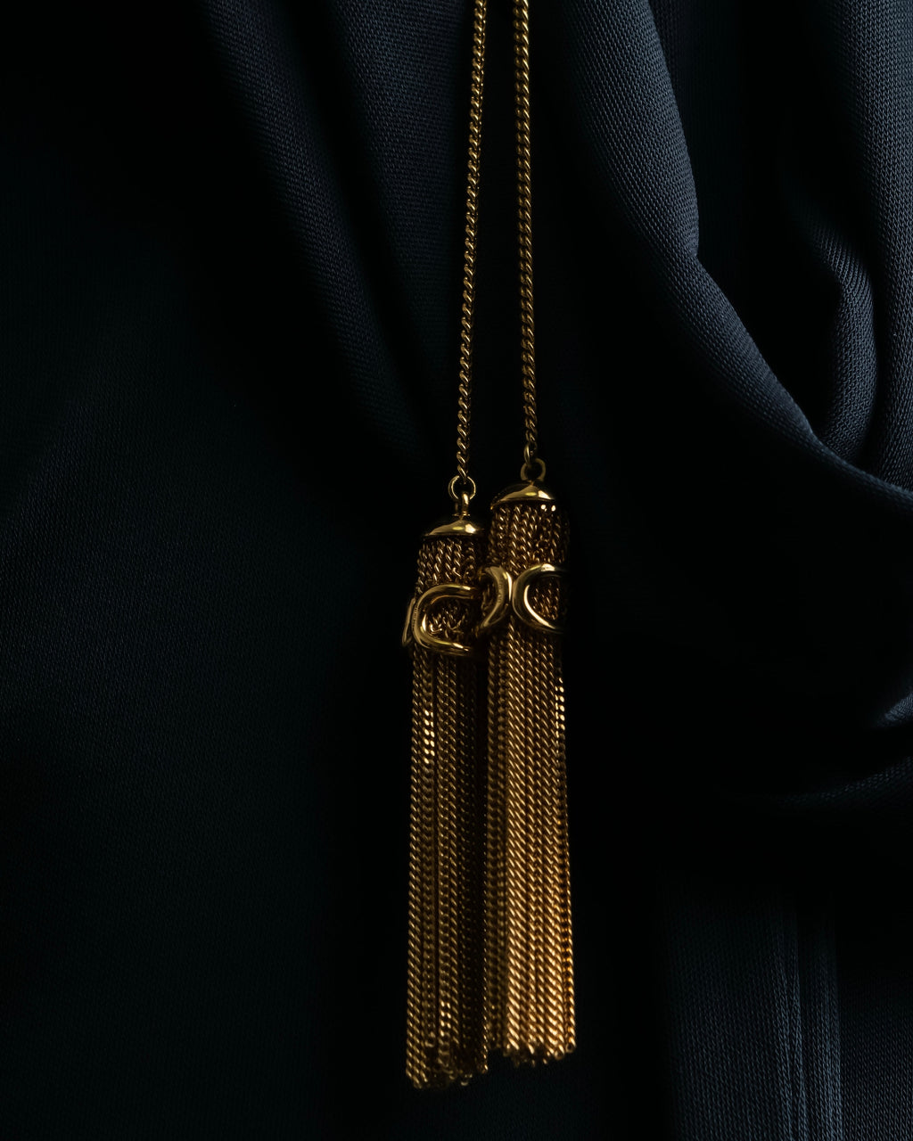 "CELINE" Fringe emblem design long necklace