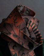 "JEAN PAUL GAULTIER HOMME" Drawing camouflage design silk neck tie