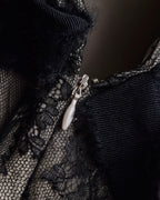 "VALENTINO" Lace layered ribbon design sleeveless dress