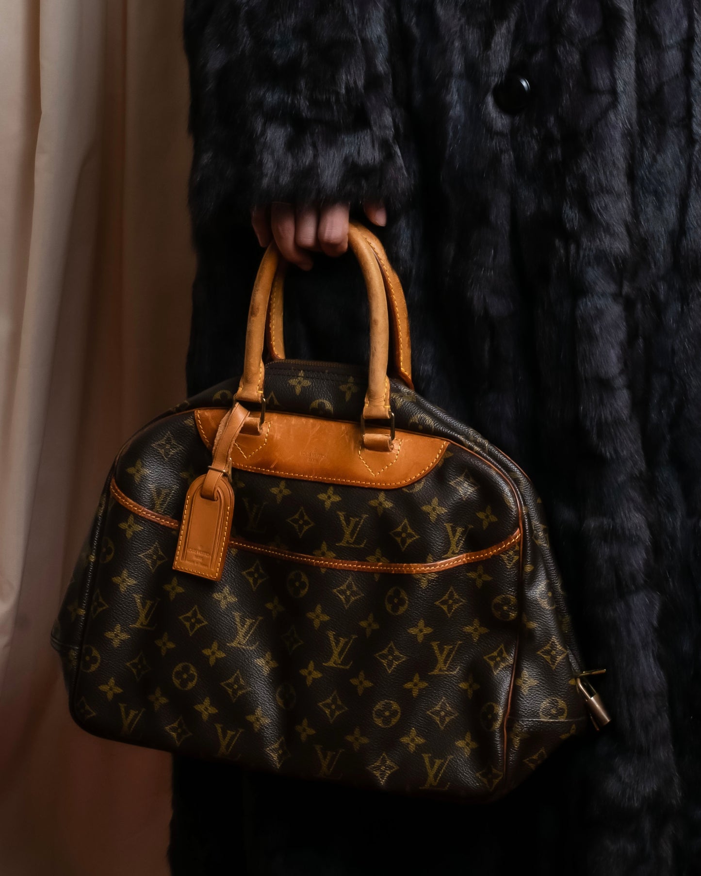 "LOUIS VUITTON" Deauville monogram pattern boston hand bag