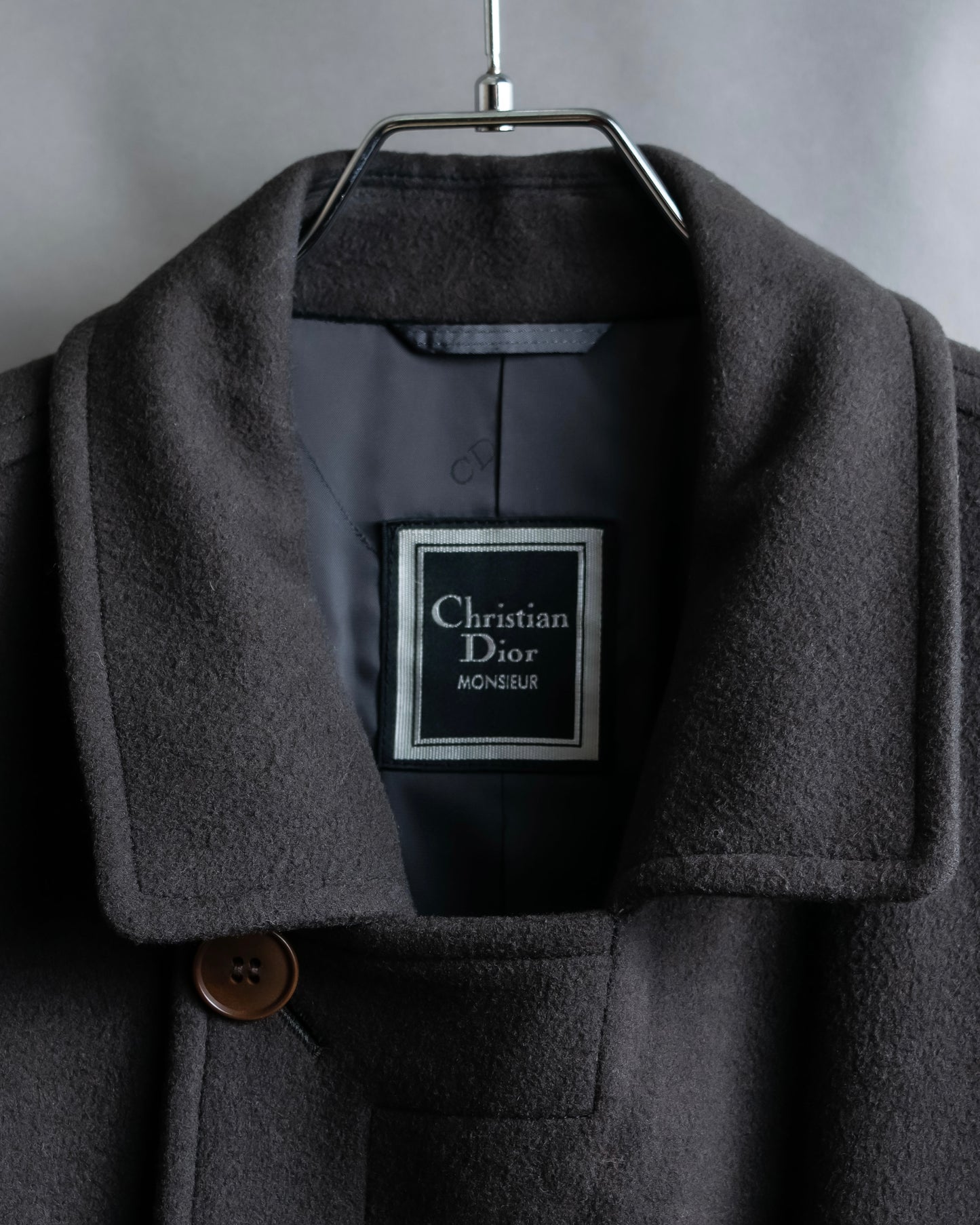 "CHRISTIAN DIOR MONSIEUR" Large lapel cashmere blend oversized mid length coat