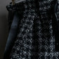 "LOUIS VUITTON" Houndstooth fringe design belted skirt