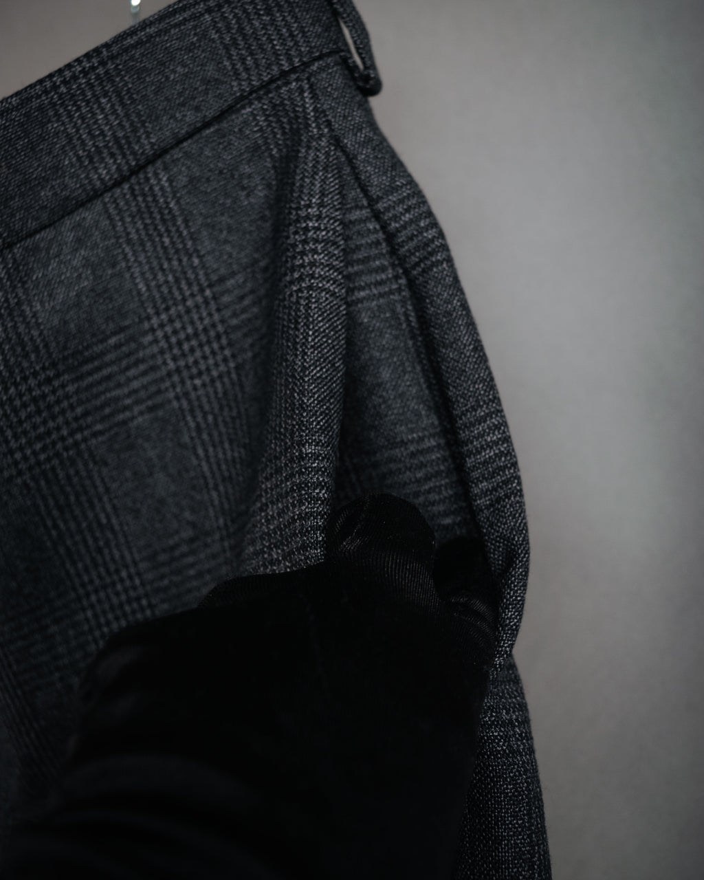 “CELINE” Post-2018 Glen check wool tailored trousers