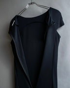 "CELINE" Gathered design vertical line dress