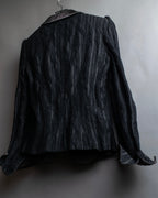 "ARMANI COLLEZIONI" Satin switch design knit tailored jacket