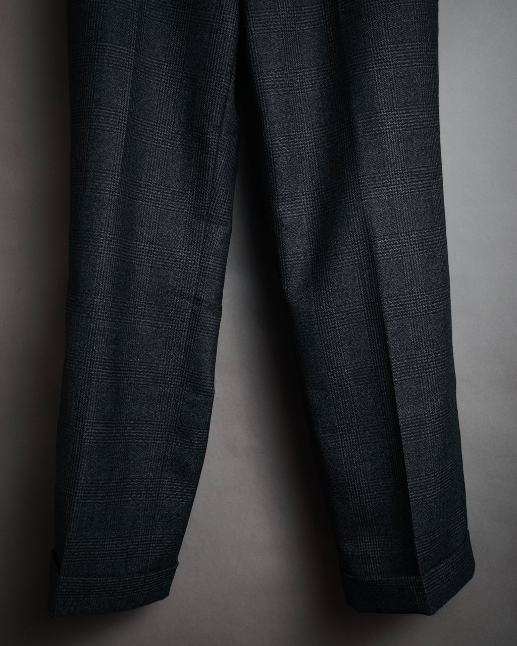 “CELINE” Post-2018 Glen check wool tailored trousers