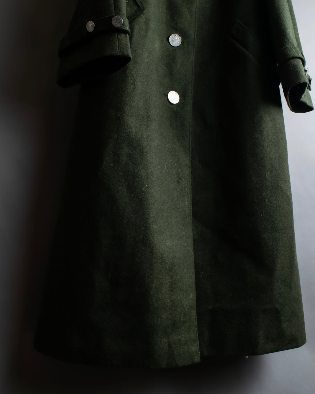 "BAVARIA LODEN" Vintage 2way stand collar wool long coat