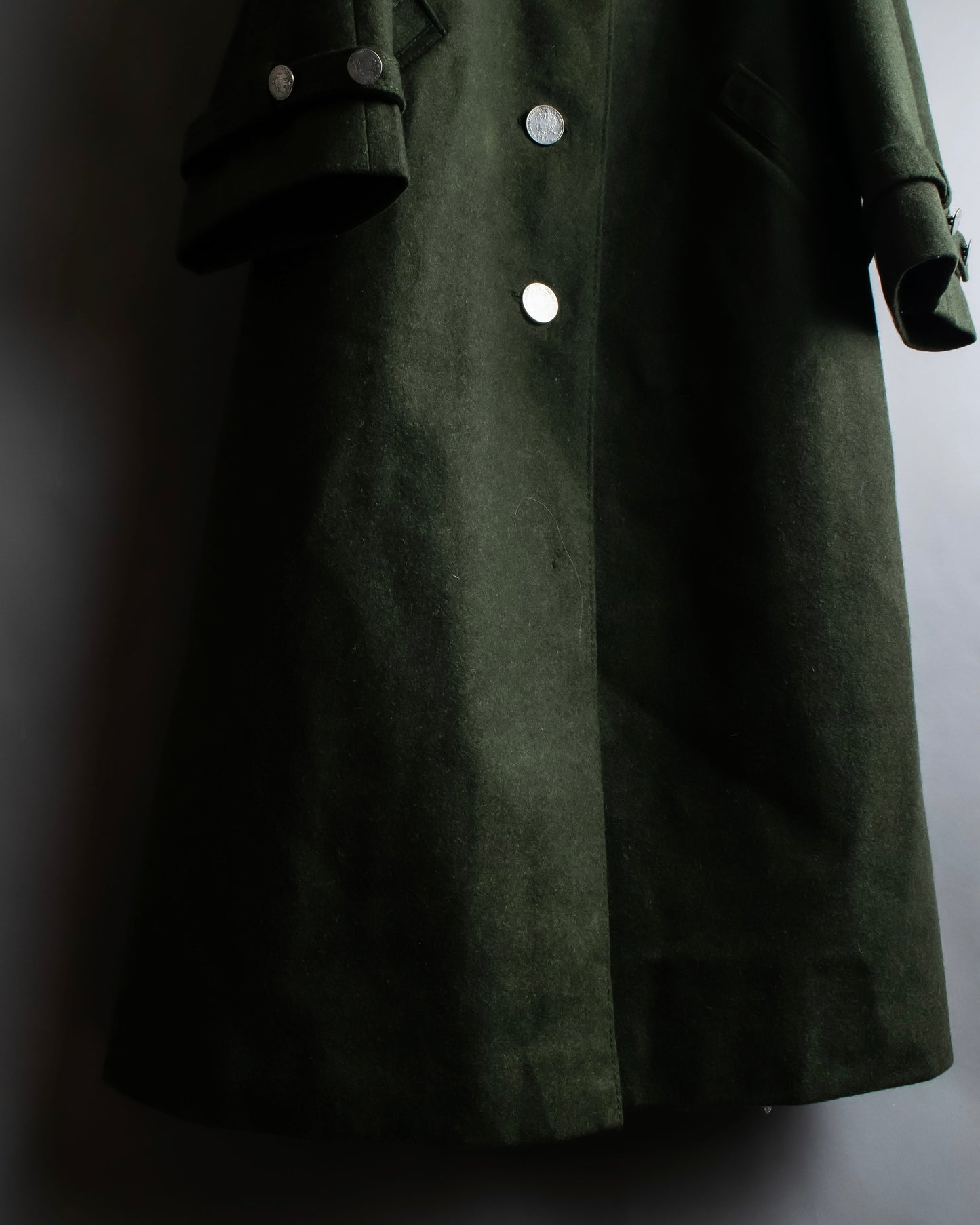 "BAVARIA LODEN" Vintage 2way stand collar wool long coat