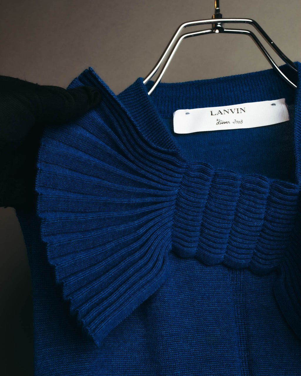 "LANVIN" 00's Elegant wool silk sleeveless knit top