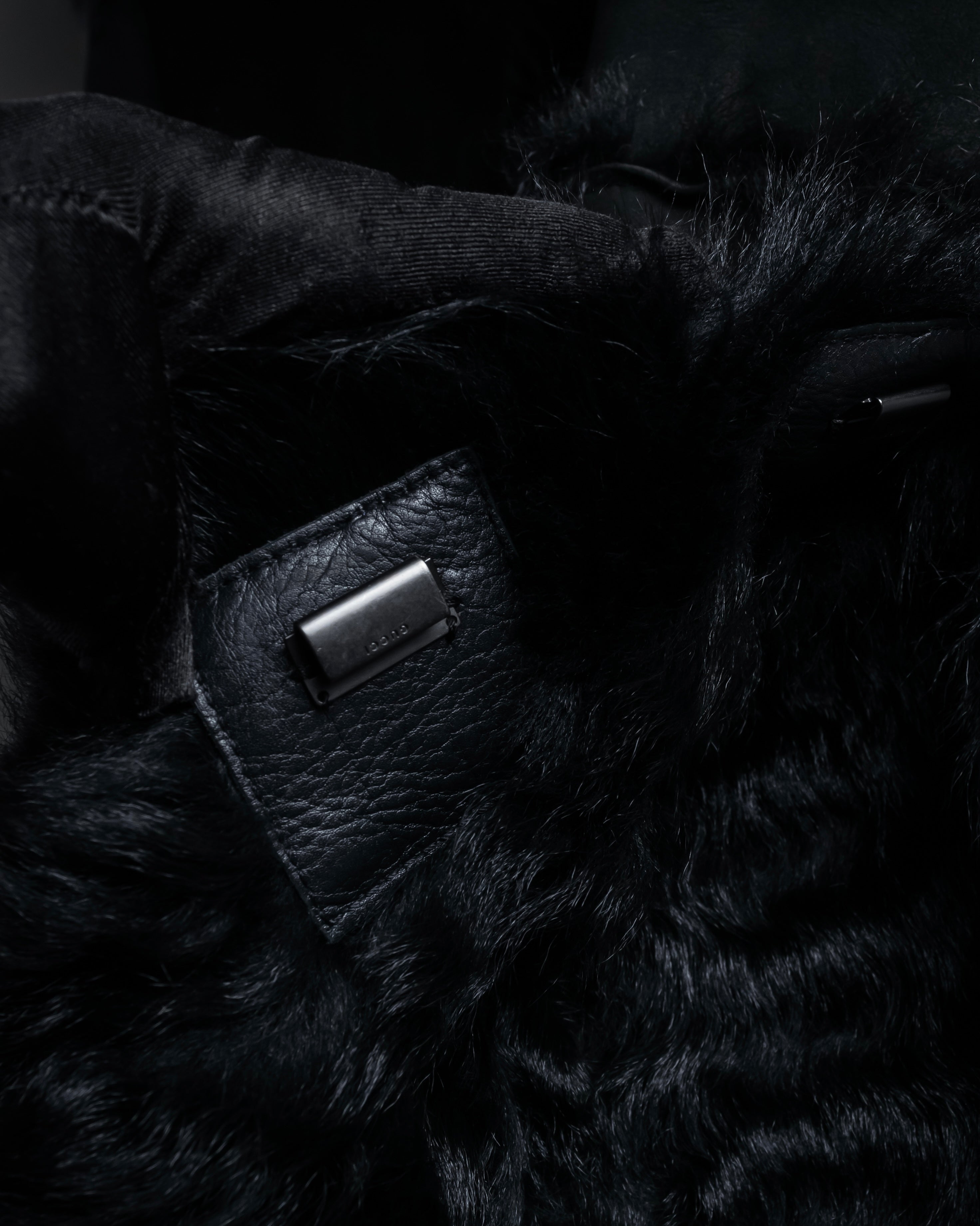 -SPECIAL- "GUCCI" 90's-00's Leather combination fur long coat