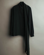 -SPECIAL- "SAINT LAURENT PARIS" 10's Fluid silk scarf-neck blouse