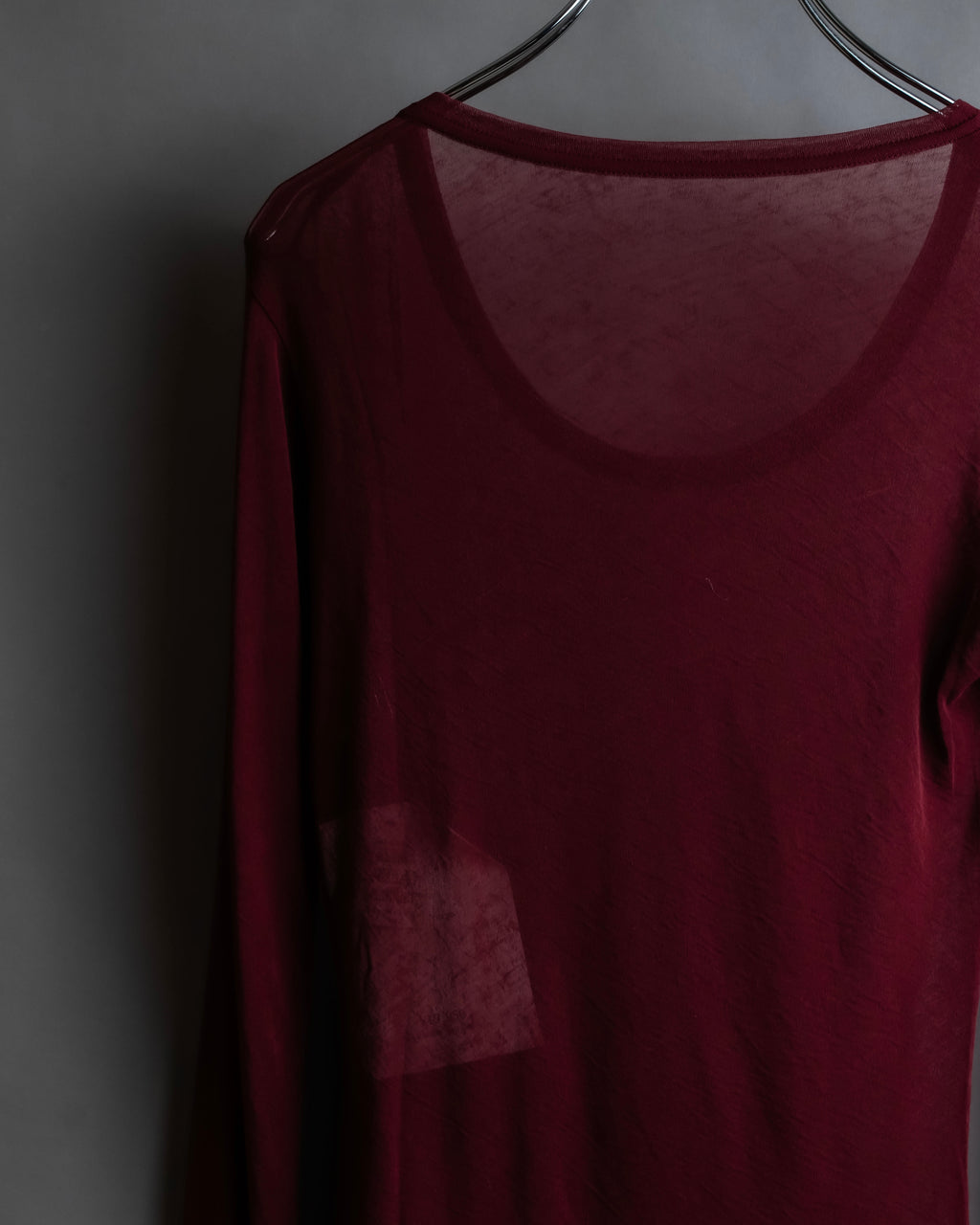 "YOHJI YAMAMOTO FEMME" 13SS Burgundy color sheer pullover
