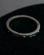 "DIOR" Logo engraved narrow silver ring