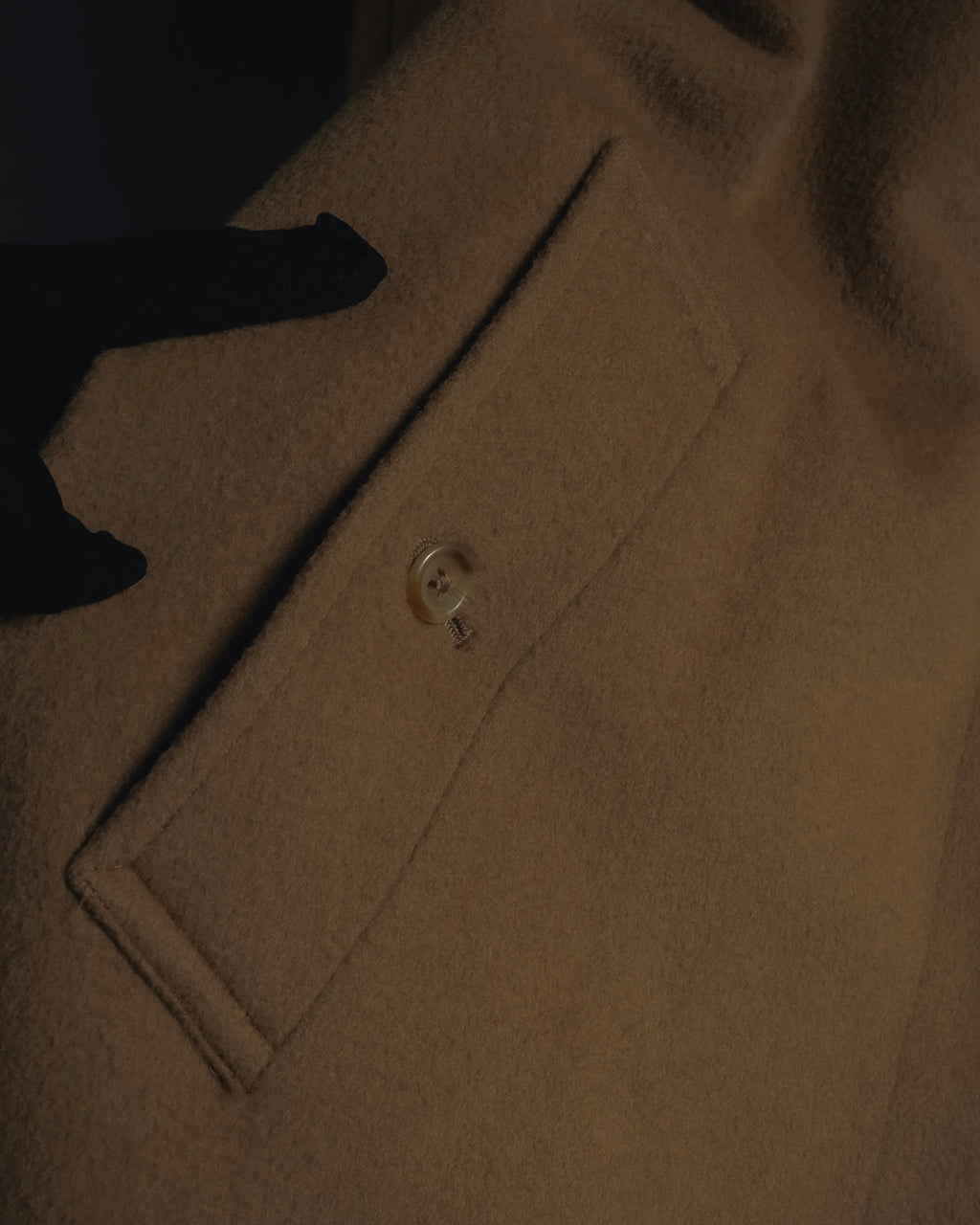 "BURBERRYS" 80’s-90’s Fly-front wool cashmere coat