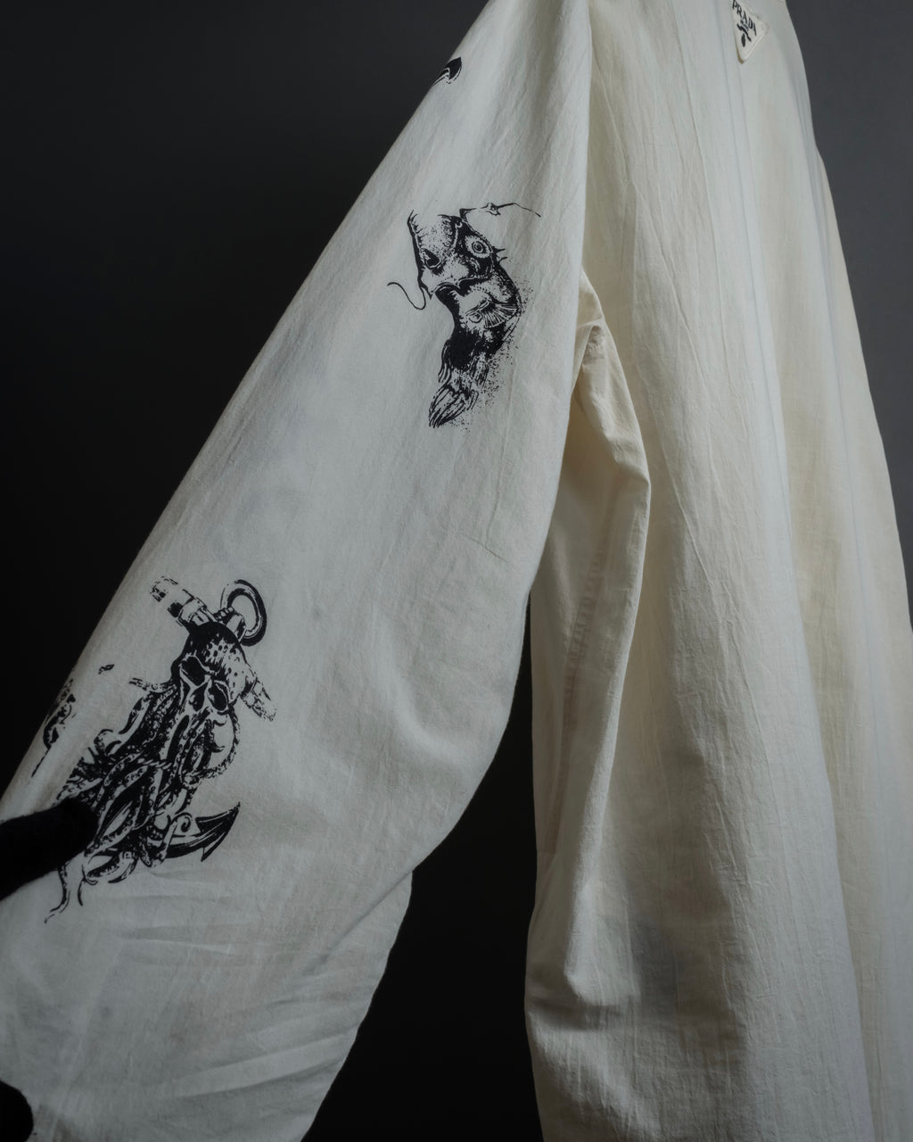 "PRADA" 22SS Sea fable motif print oversized shirt