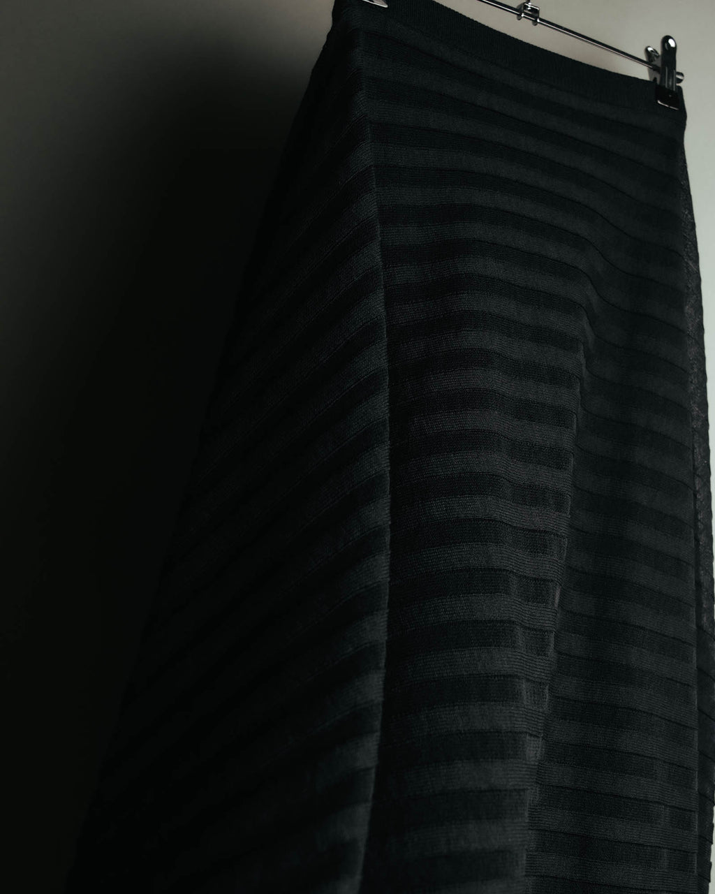 -SPECIAL- “Christian Dior“ 00’s-10’s Sheer ribbed asymmetric long skirt