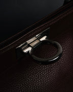 "Salvatore Ferragamo" 90’s-00’s Gancini hardware pebbled leather tote bag