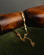 "Christian Dior" 90's-00's Fluted gold tone chain anklet