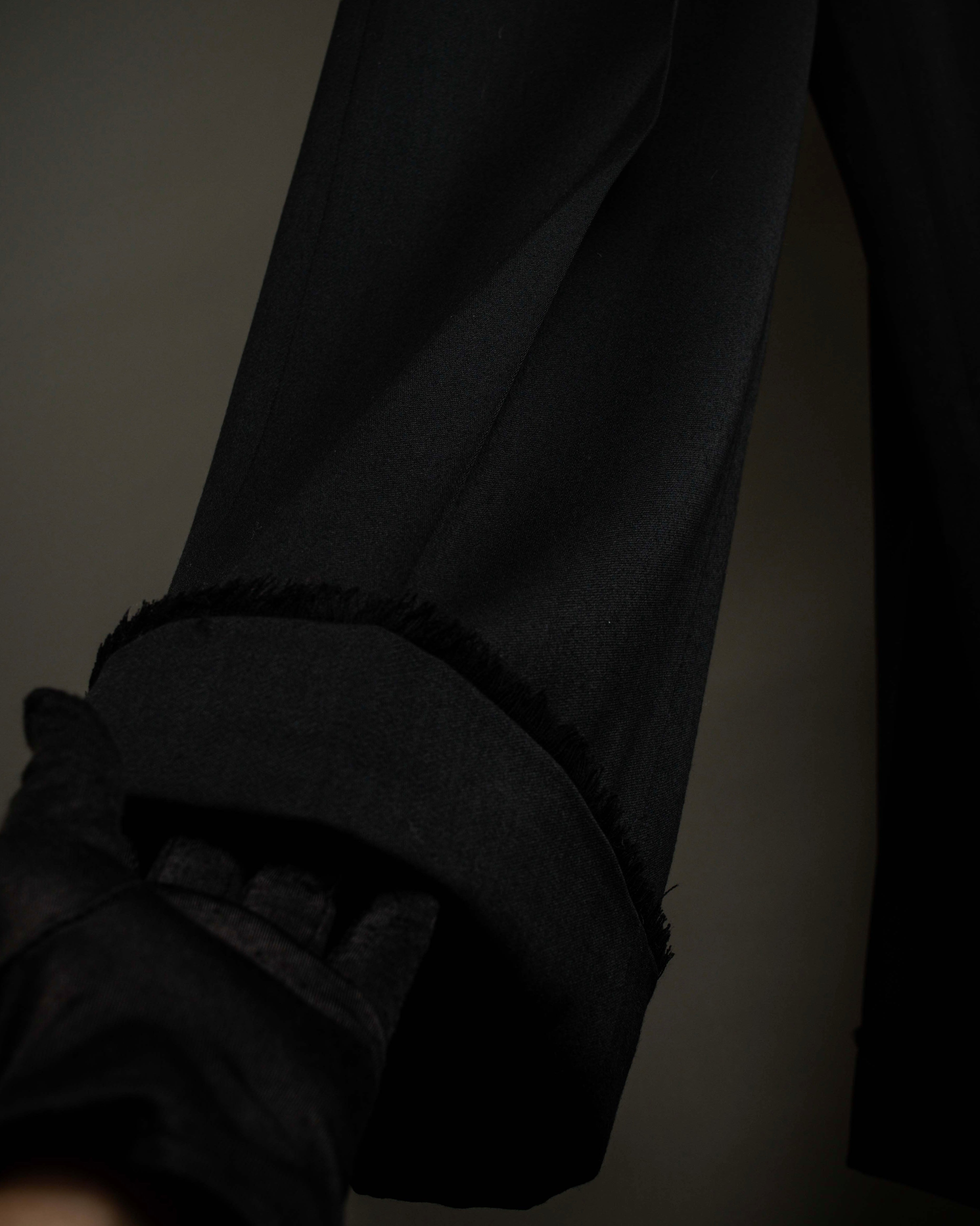 "CHANEL" Fringe design high waist straight cut slacks