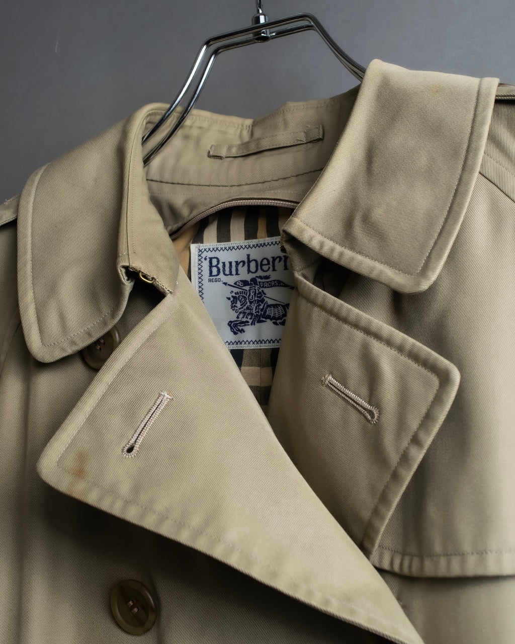 "BURBERRYS" Military detail long trench coat