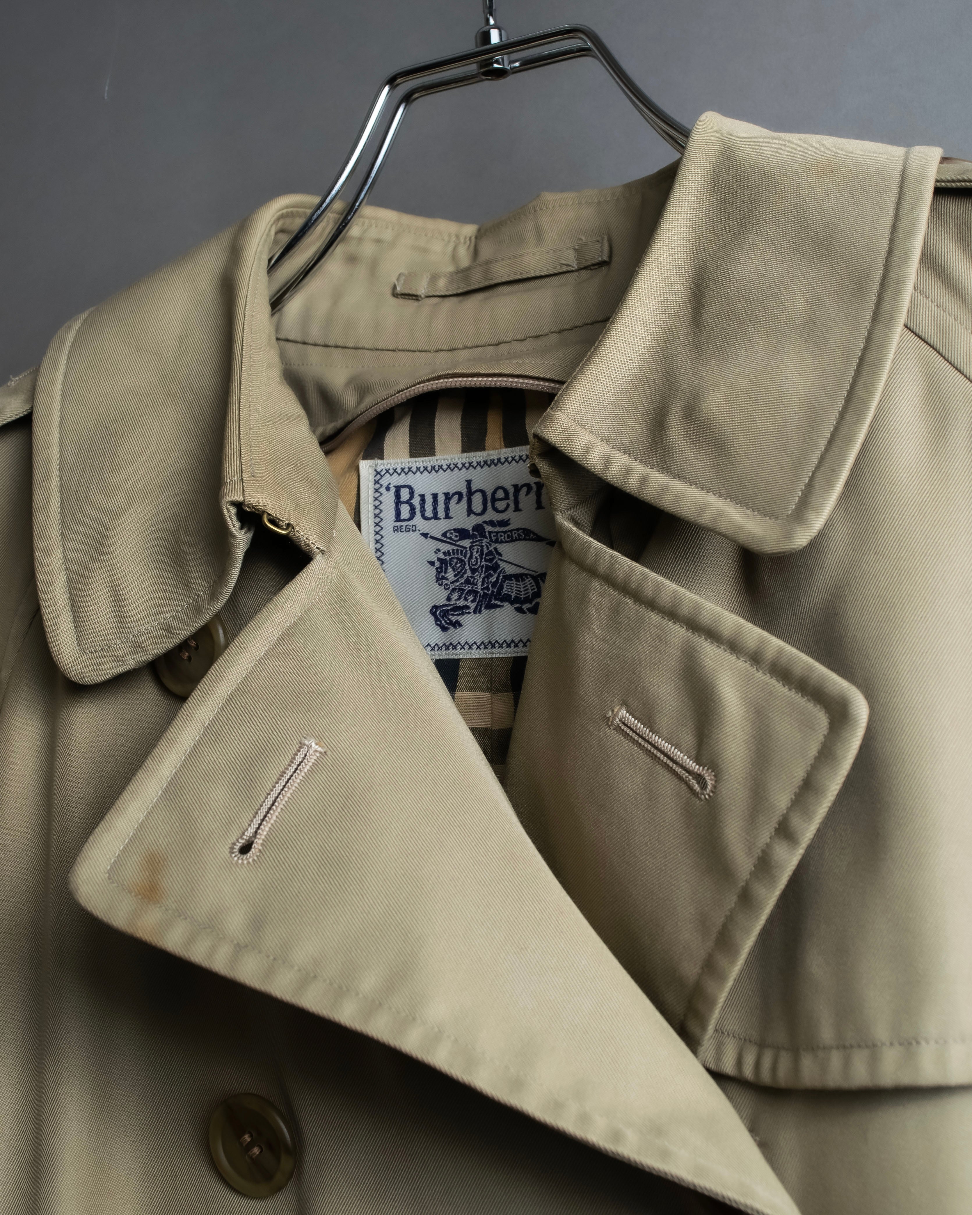 "BURBERRYS" Military detail long trench coat