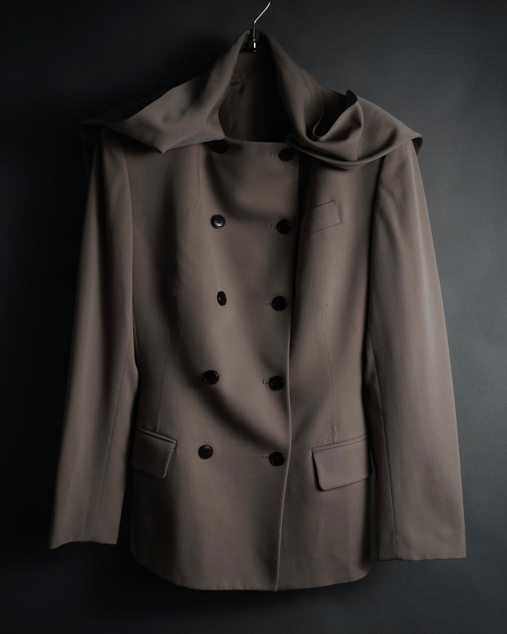 –SPECIAL– “Jean Paul GAULTIER FEMME” 90’s-00’s sculptural scarf collar tailored jacket