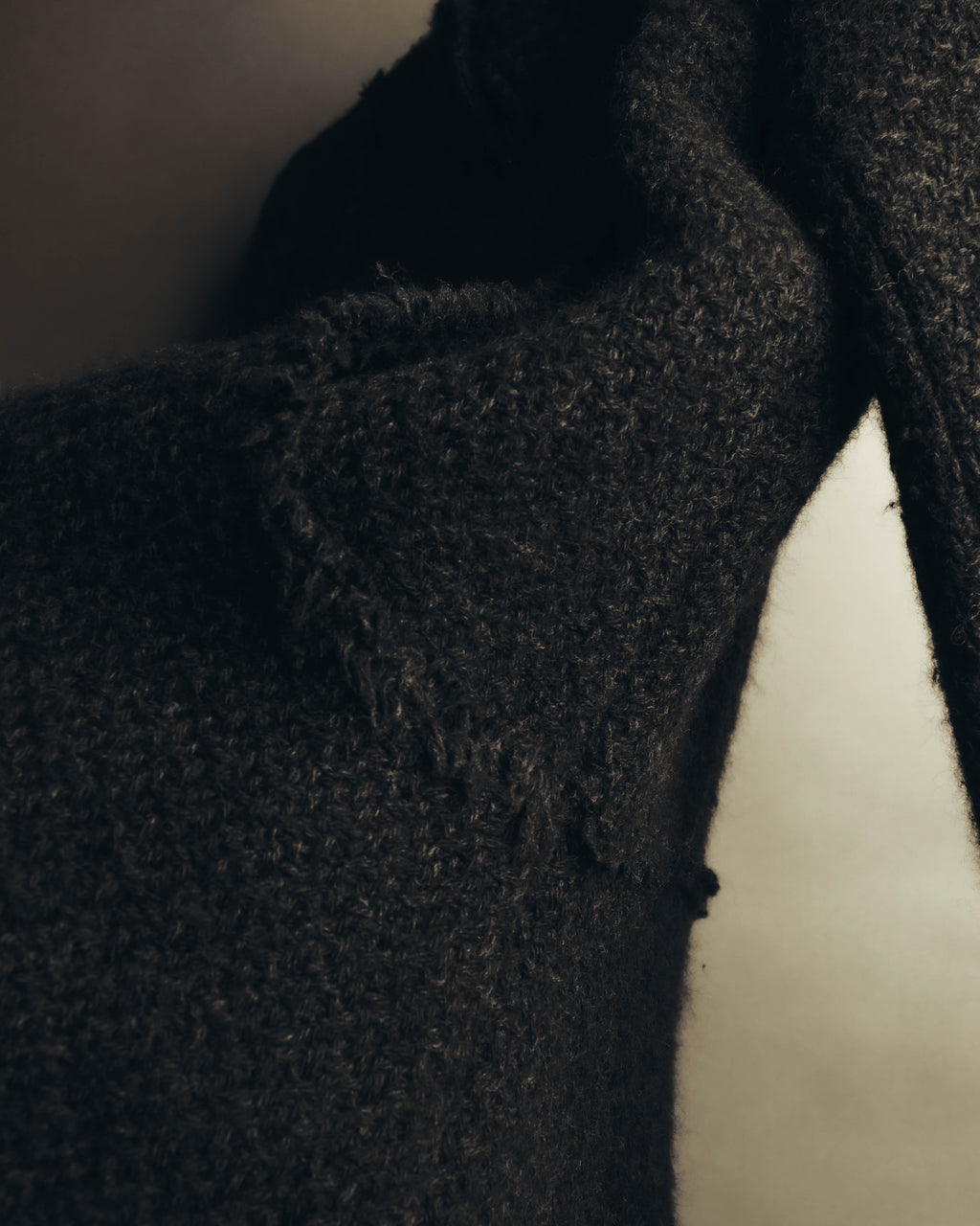 "CHANEL" 04AW Textured wool angora tweed zip jacket