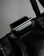 "Salvatore Ferragamo" Draping design lace-up detail leather bag