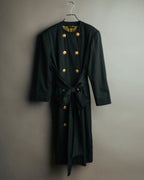 –SPECIAL– "CELINE" 80's Elegant belted double breasted long coat