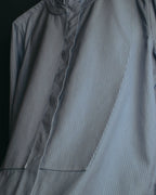 "CÉLINE" 10's Textured cotton collarless tunic shirt