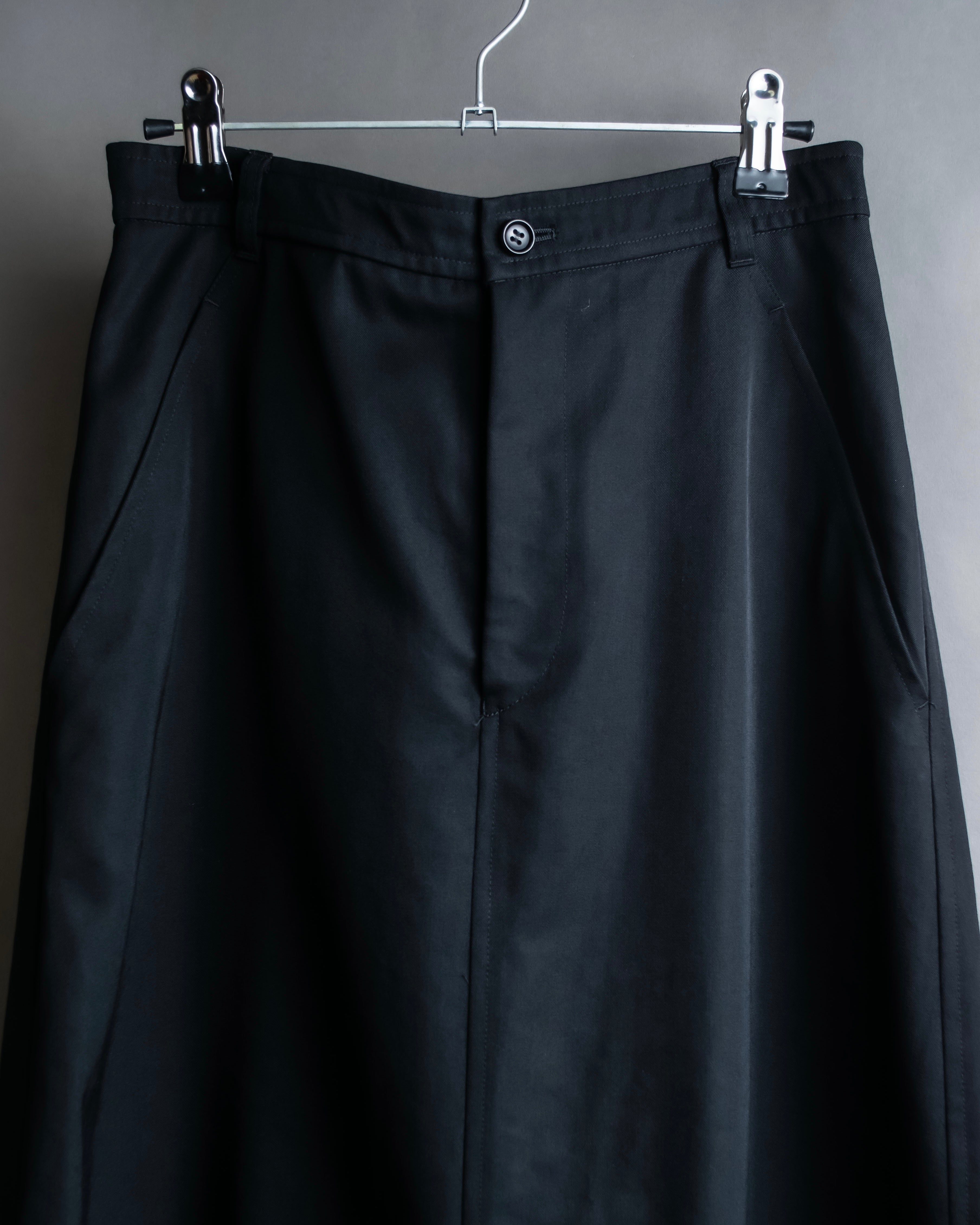 "COMME des GARCONS" Wool gabardine flare maxi length skirt