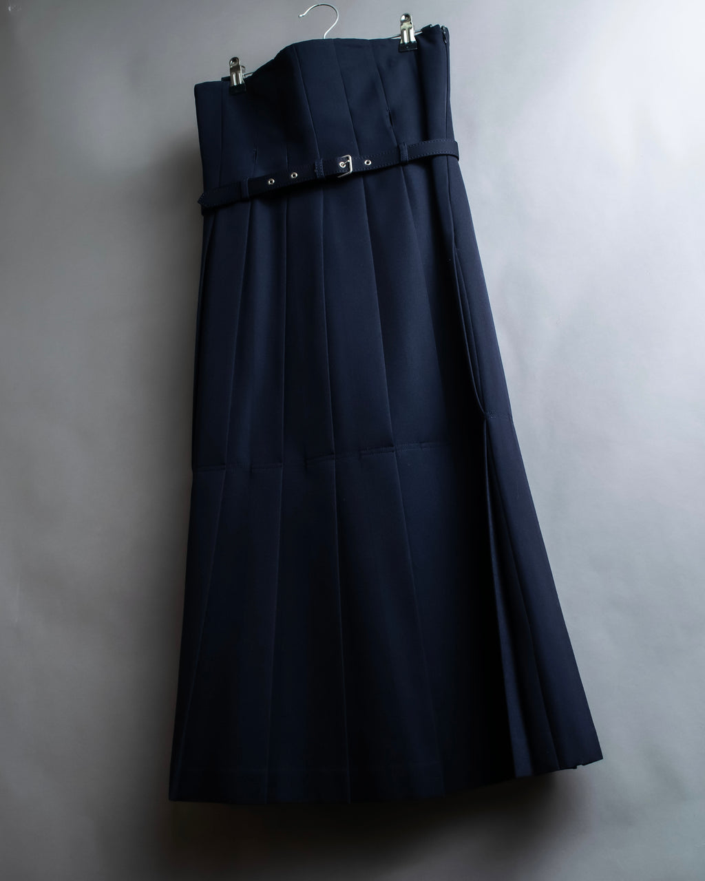 "COMME des GARCONS" Box pleated belted corset skirt
